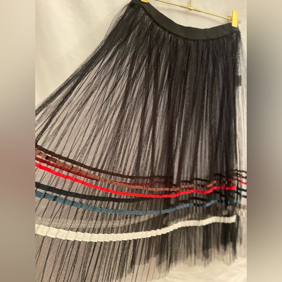 SELF Ribbon and Tulle Overlay A-Line Midi Skirt, EUC SZ L - Picture 6 of 6